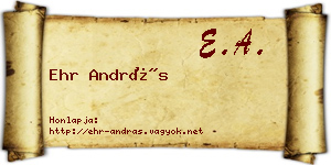 Ehr András névjegykártya